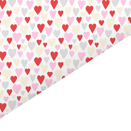 Multicolour Hearts Canvas And Felt Backed Fabric - SKU A63