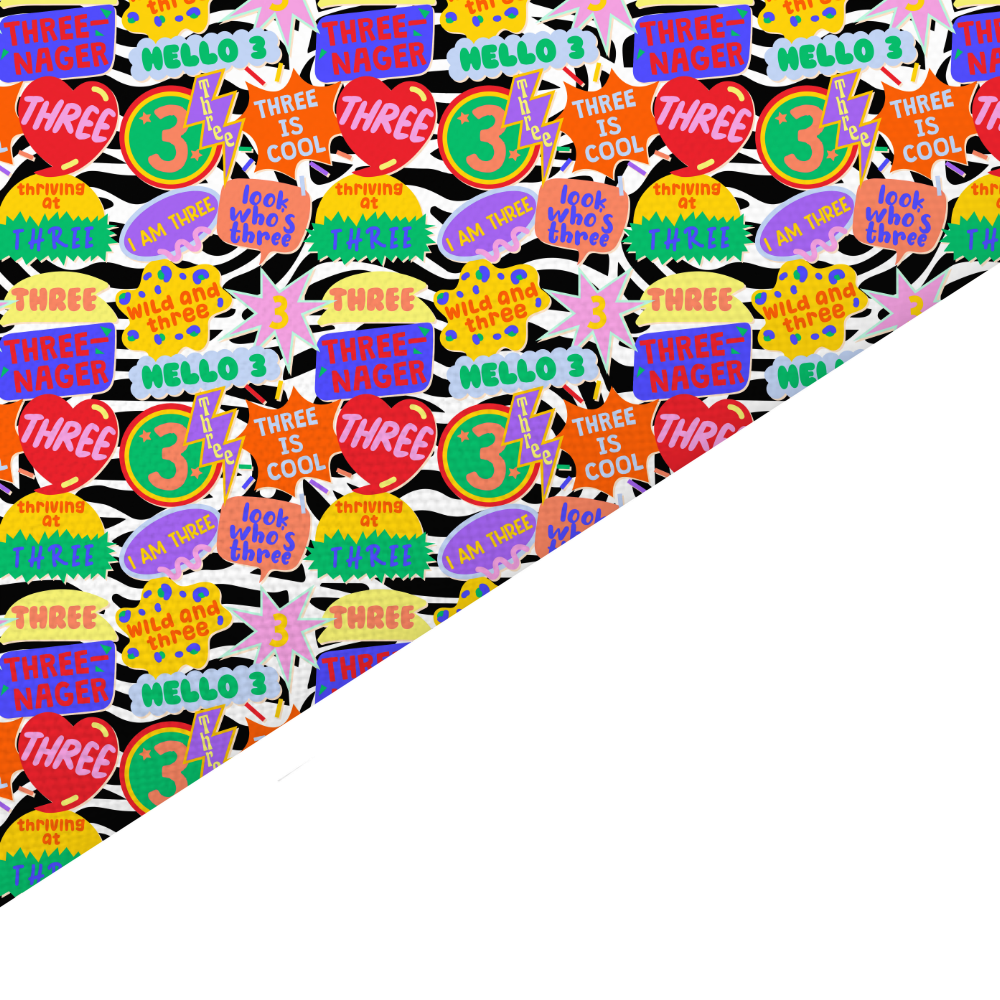 3rd Birthday Canvas And Felt Backed Fabric - SKU P46