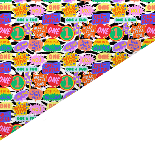 1st Birthday Canvas And Felt Backed Fabric - SKU P44