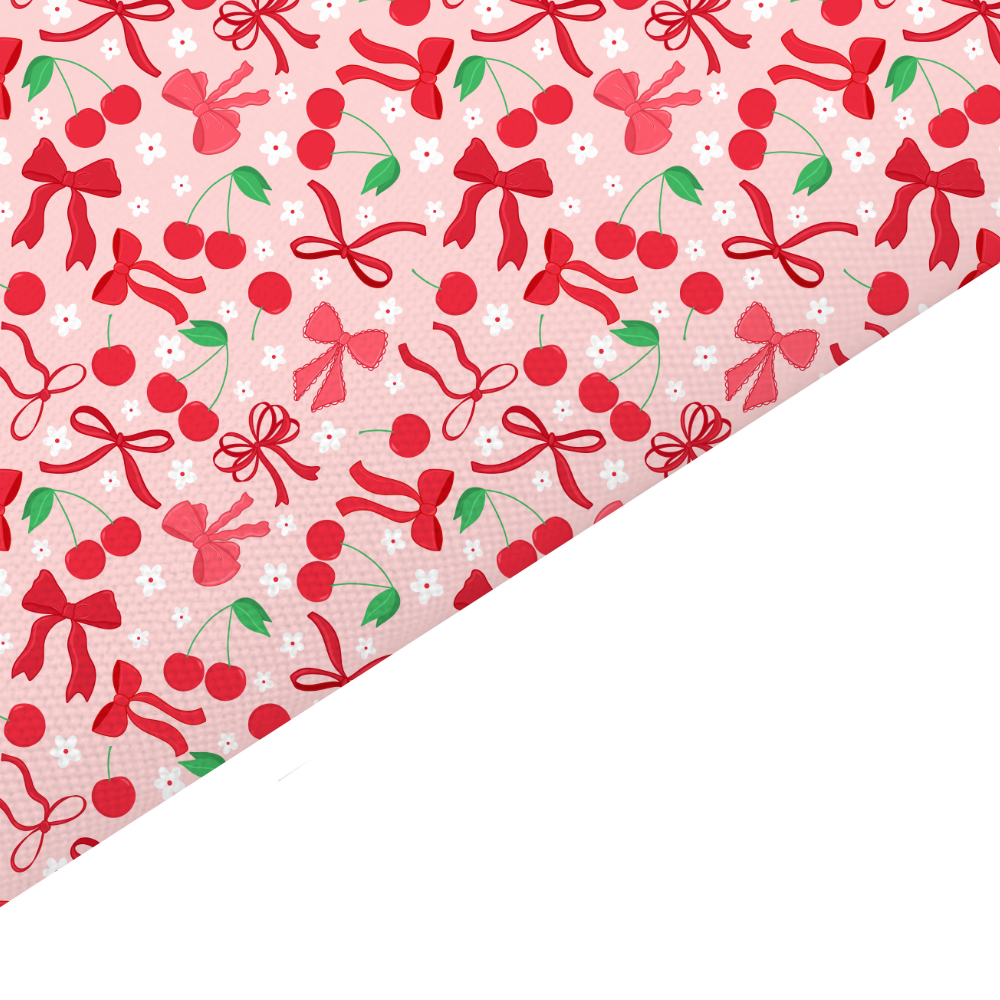 Cherry Canvas And Felt Backed Fabric - SKU P49
