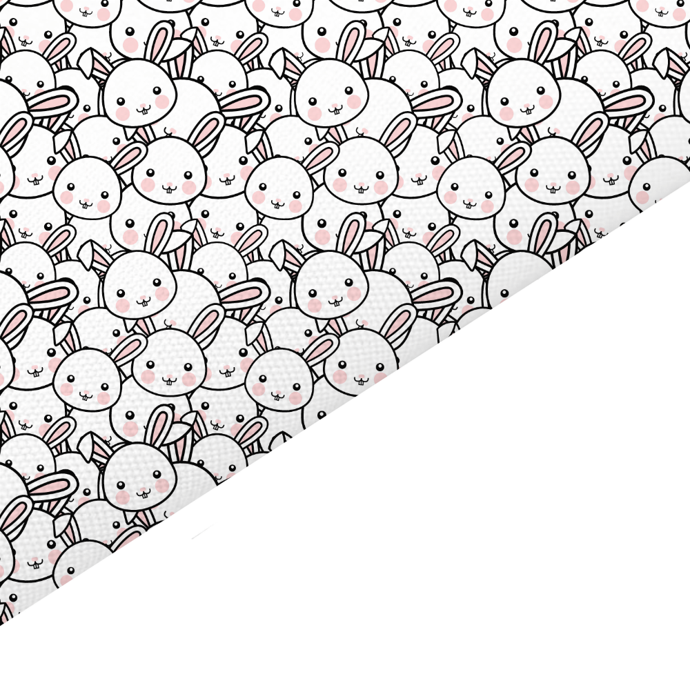 Bunny Rabbit Canvas And Felt Backed Fabric - SKU B17