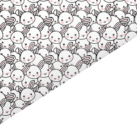 Bunny Rabbit Canvas And Felt Backed Fabric - SKU B17