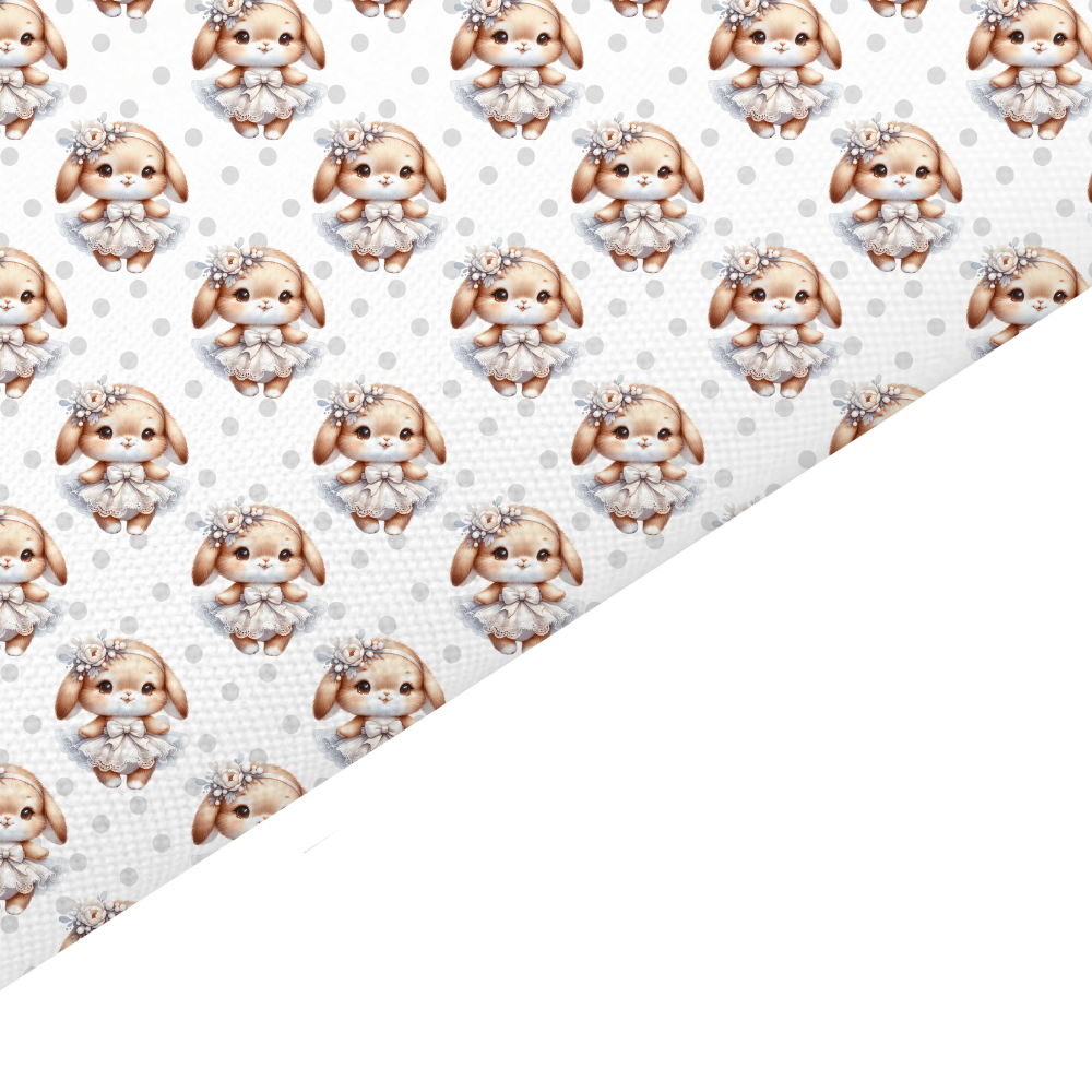 Bunny Ballerina Canvas And Felt Backed Fabric - SKU B6