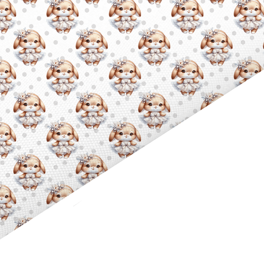 Bunny Ballerina Canvas And Felt Backed Fabric - SKU B6