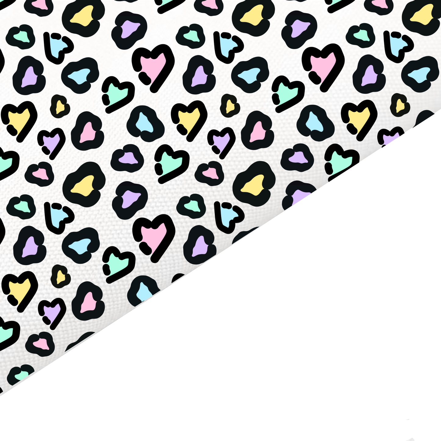 Leopard Hearts Canvas And Felt Backed Fabric - SKU Q27