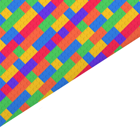 Rainbow Building Blocks Canvas And Felt Backed Fabric - SKU B67