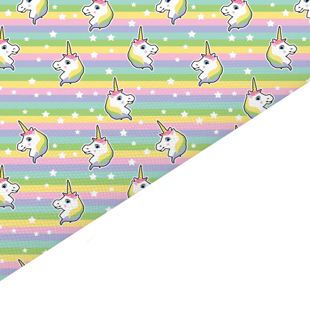 Rainbow Unicorn Canvas And Felt Backed Fabric - SKU B98