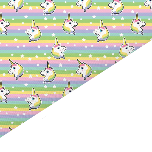 Rainbow Unicorn Canvas And Felt Backed Fabric - SKU B98