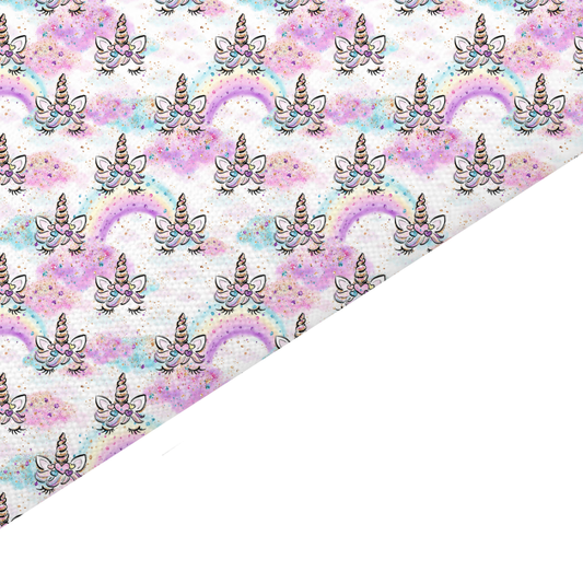 Sleeping Unicorn Canvas And Felt Backed Fabric - SKU C1