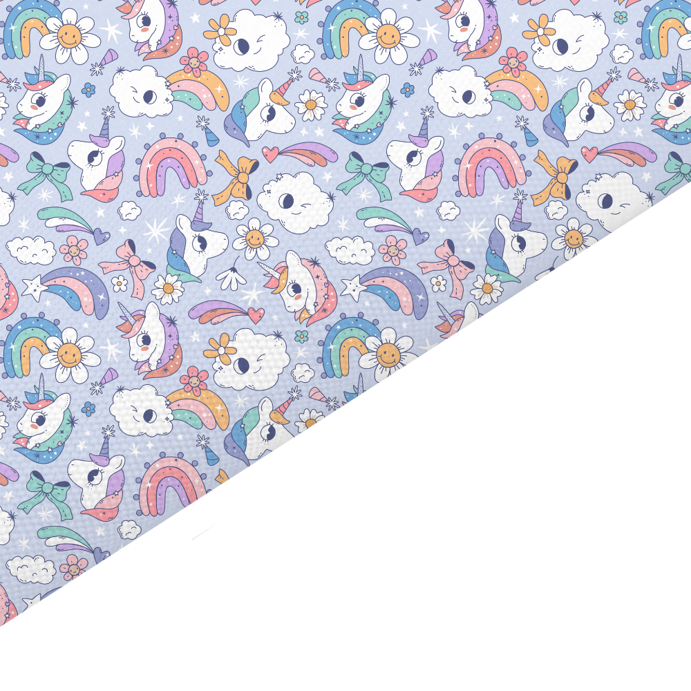 Blue Unicorn Canvas And Felt Backed Fabric - SKU C9