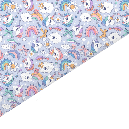 Blue Unicorn Canvas And Felt Backed Fabric - SKU C9