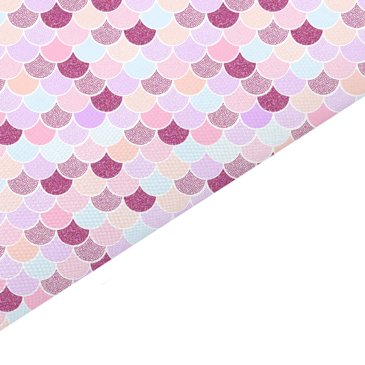 Purple Mermaid Scales Canvas And Felt Backed Fabric - SKU C16