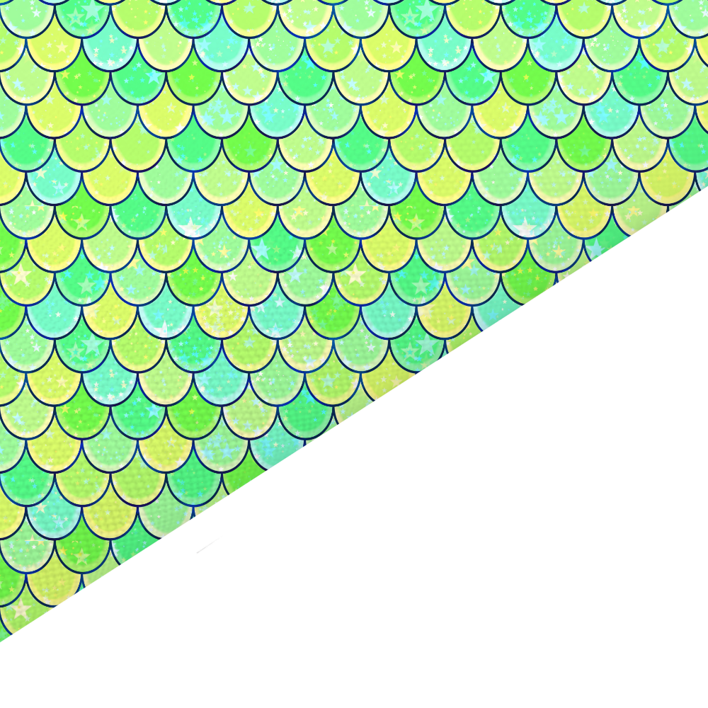 Green Mermaid Scales Canvas And Felt Backed Fabric - SKU C36