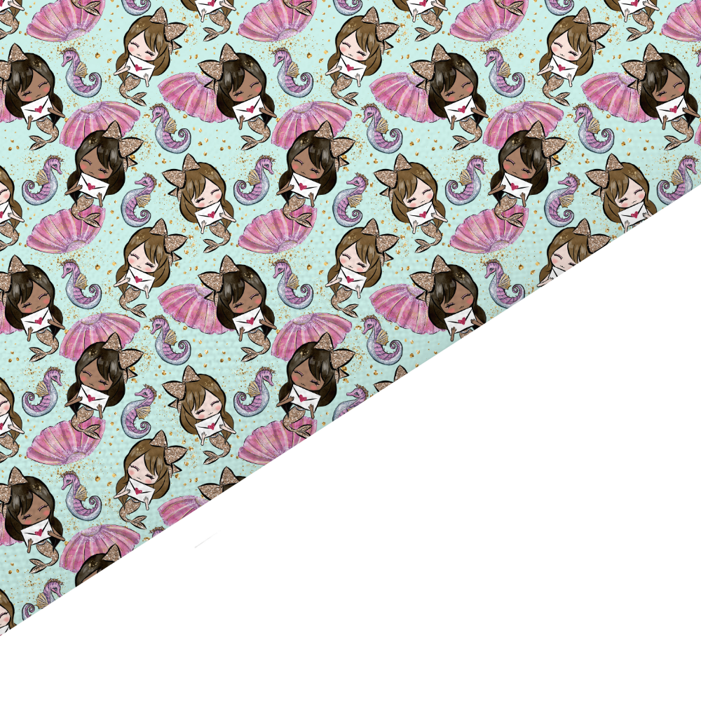 Valentines Mermaid Canvas And Felt Backed Fabric - SKU C30