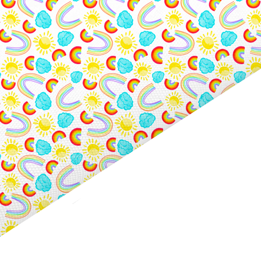 Blue Rainbow Canvas And Felt Backed Fabric - SKU D20