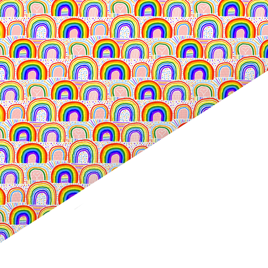 Blue Rainbow Canvas And Felt Backed Fabric - SKU D15