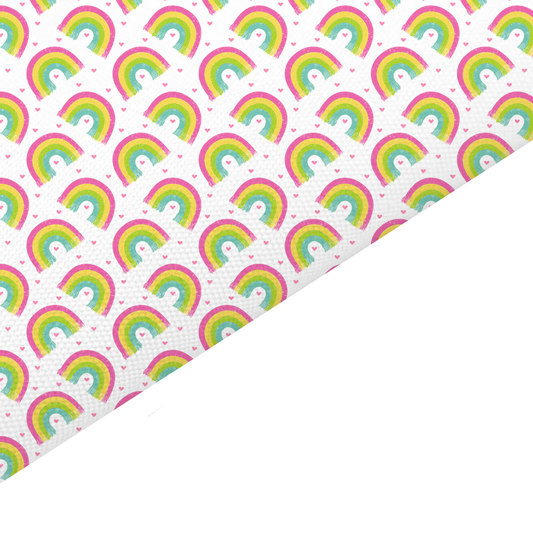 Rainbow Canvas And Felt Backed Fabric - SKU D12