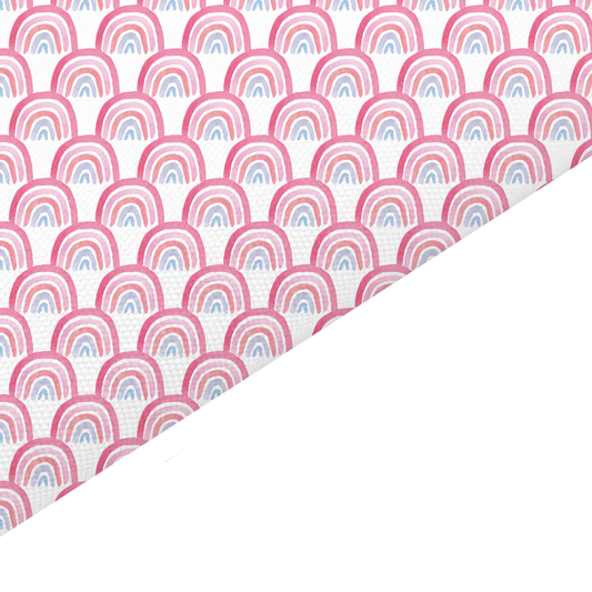 Pink Rainbow Canvas And Felt Backed Fabric - SKU D10