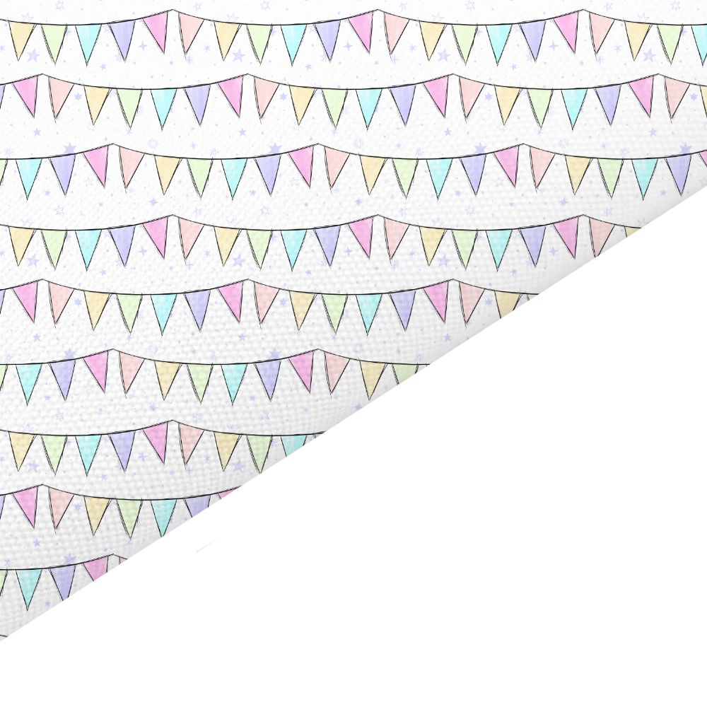 Pastel Bunting Canvas And Felt Backed Fabric - SKU D44